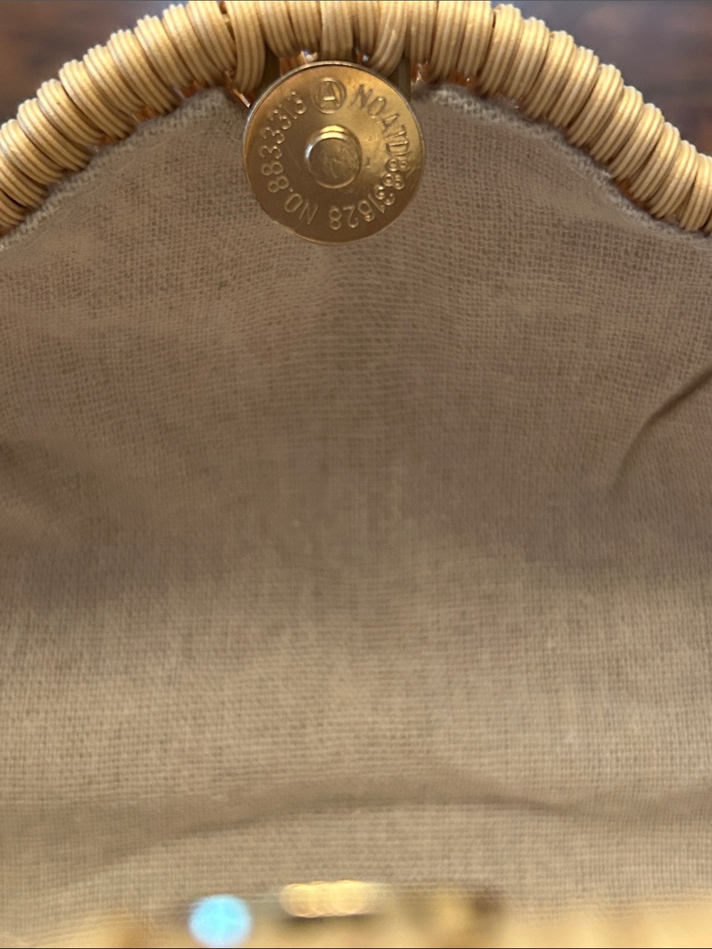 Tommy Bahama Natural Woven Shell Bag Gold Chain Handle Rattan Beach Purse NEW - Picture 10 of 15